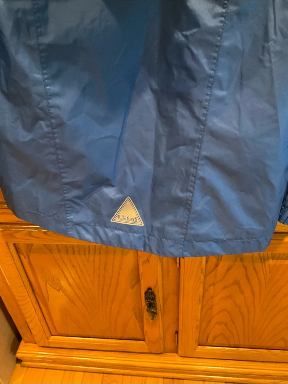 L.L. Bean Kids Blue and Navy Hooded Rain Jacket Coat 8